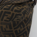 FENDI Zucca Canvas Mamma Baguette Shoulder Bag Brown Black Auth 193423V-10