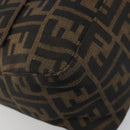 FENDI Zucca Canvas Mamma Baguette Shoulder Bag Brown Black Auth 193423V-11