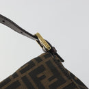 FENDI Zucca Canvas Mamma Baguette Shoulder Bag Brown Black Auth 193423V-14