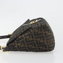 FENDI Zucca Canvas Mamma Baguette Shoulder Bag Brown Black Auth 193423V-5