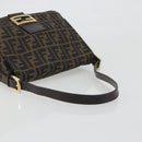 FENDI Zucca Canvas Mamma Baguette Shoulder Bag Brown Black Auth 193423V-7