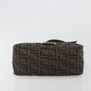 FENDI Zucca Canvas Mamma Baguette Shoulder Bag Brown Black Auth 193423V-9