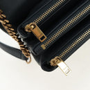 SAINT LAURENT Cassandra Angie Chain Shoulder Bag Leather Navy Gold Auth 193424M-19