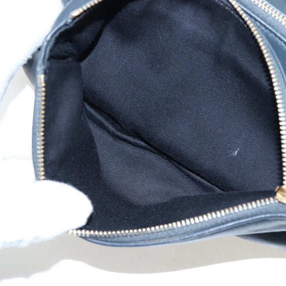 SAINT LAURENT Cassandra Angie Chain Shoulder Bag Leather Navy Gold Auth 193424M