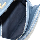 SAINT LAURENT Cassandra Angie Chain Shoulder Bag Leather Navy Gold Auth 193424M-21