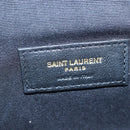 SAINT LAURENT Cassandra Angie Chain Shoulder Bag Leather Navy Gold Auth 193424M-22