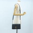 SAINT LAURENT Cassandra Angie Chain Shoulder Bag Leather Navy Gold Auth 193424M-25