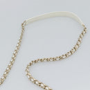 CHANEL Matelasse Chain Shoulder Bag Lamb Skin 2way White Gold CC Auth 193425SAM-14