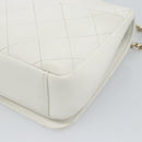 CHANEL Matelasse Chain Shoulder Bag Lamb Skin 2way White Gold CC Auth 193425SAM-16