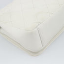 CHANEL Matelasse Chain Shoulder Bag Lamb Skin 2way White Gold CC Auth 193425SAM-17