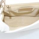 CHANEL Matelasse Chain Shoulder Bag Lamb Skin 2way White Gold CC Auth 193425SAM-11