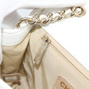 CHANEL Matelasse Chain Shoulder Bag Lamb Skin 2way White Gold CC Auth 193425SAM-23