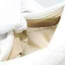 CHANEL Matelasse Chain Shoulder Bag Lamb Skin 2way White Gold CC Auth 193425SAM-25