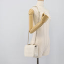 CHANEL Matelasse Chain Shoulder Bag Lamb Skin 2way White Gold CC Auth 193425SAM-26