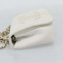 CHANEL Matelasse Chain Shoulder Bag Lamb Skin 2way White Gold CC Auth 193425SAM-3