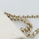 CHANEL Matelasse Chain Shoulder Bag Lamb Skin 2way White Gold CC Auth 193425SAM-8