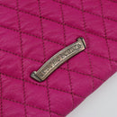 Chrome Hearts Wave 4 3-Snap Quilted Long Wallet Leather Pink Auth 193426SM-12