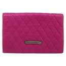 Chrome Hearts Wave 4 3-Snap Quilted Long Wallet Leather Pink Auth 193426SM-3