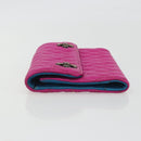 Chrome Hearts Wave 4 3-Snap Quilted Long Wallet Leather Pink Auth 193426SM-5