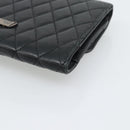 Chrome Hearts Wave4 3-Snap Quilted Long Wallet Leather Black Auth 193427SM-15