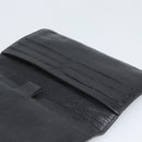 Chrome Hearts Wave4 3-Snap Quilted Long Wallet Leather Black Auth 193427SM-20