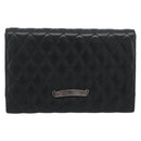 Chrome Hearts Wave4 3-Snap Quilted Long Wallet Leather Black Auth 193427SM-2