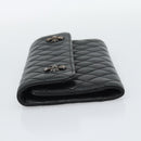Chrome Hearts Wave4 3-Snap Quilted Long Wallet Leather Black Auth 193427SM-3