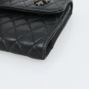 Chrome Hearts Wave4 3-Snap Quilted Long Wallet Leather Black Auth 193427SM-7