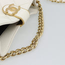 CHANEL Matelasse Chain Shoulder Bag Lamb Skin 2way White Gold CC Auth 193428SAM-7