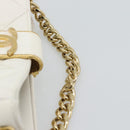 CHANEL Matelasse Chain Shoulder Bag Lamb Skin 2way White Gold CC Auth 193428SAM-8