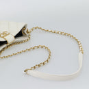 CHANEL Matelasse Chain Shoulder Bag Lamb Skin 2way White Gold CC Auth 193428SAM-9