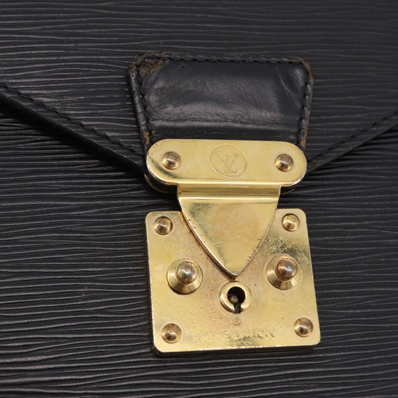 LOUIS VUITTON Epi ServietteConseiller Business Bag Black M54422 LV Auth 193430
