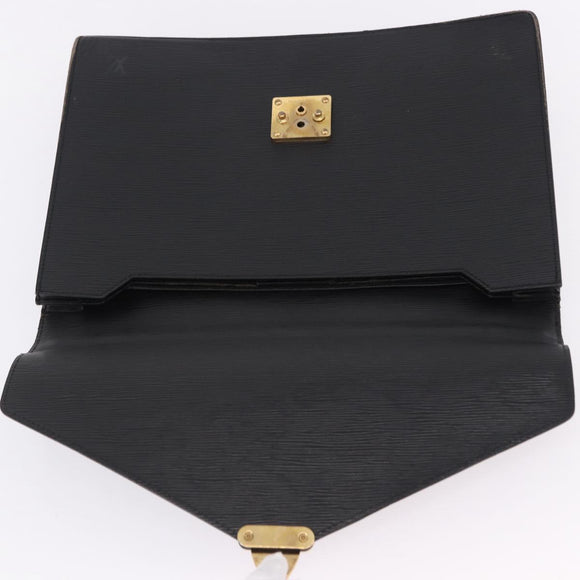 LOUIS VUITTON Epi ServietteConseiller Business Bag Black M54422 LV Auth 193430