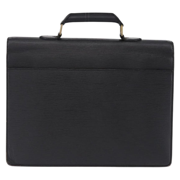 LOUIS VUITTON Epi ServietteConseiller Business Bag Black M54422 LV Auth 193430