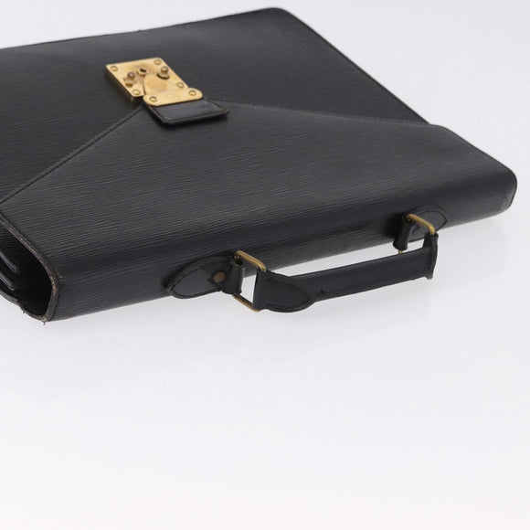 LOUIS VUITTON Epi ServietteConseiller Business Bag Black M54422 LV Auth 193430