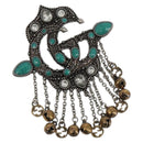 GUCCI GG Marmont Turquoise Brooch metal Silver Auth 193434M-1