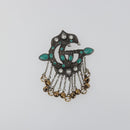 GUCCI GG Marmont Turquoise Brooch metal Silver Auth 193434M-2
