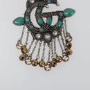 GUCCI GG Marmont Turquoise Brooch metal Silver Auth 193434M-4