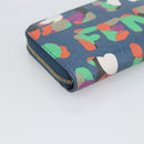 FENDI Coin Purse Leather Navy Gold Auth 193435V-16