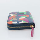 FENDI Coin Purse Leather Navy Gold Auth 193435V-3
