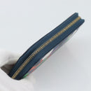 FENDI Coin Purse Leather Navy Gold Auth 193435V-5