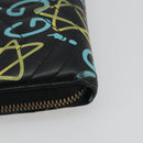 GUCCI GG Marmont Ghost Long Wallet Leather Black Gold 448087 Auth 193436A-11