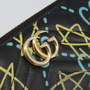GUCCI GG Marmont Ghost Long Wallet Leather Black Gold 448087 Auth 193436A-13