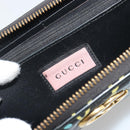 GUCCI GG Marmont Ghost Long Wallet Leather Black Gold 448087 Auth 193436A-15