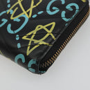 GUCCI GG Marmont Ghost Long Wallet Leather Black Gold 448087 Auth 193436A-8