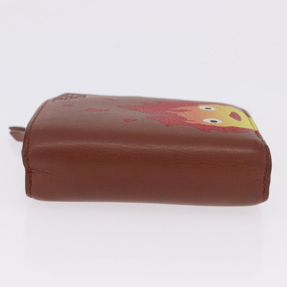 LOEWE × Studio Ghibli Anagram Calcifer Wallet Leather Brown Gold Auth 193437SAM