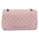 CHANEL Matelasse 25 Chain Shoulder Bag cotton Pink Silver CC Auth 193441-2