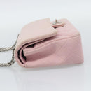 CHANEL Matelasse 25 Chain Shoulder Bag cotton Pink Silver CC Auth 193441-3