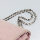 CHANEL Matelasse 25 Chain Shoulder Bag cotton Pink Silver CC Auth 193441-8