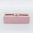 CHANEL Matelasse 25 Chain Shoulder Bag cotton Pink Silver CC Auth 193441-5